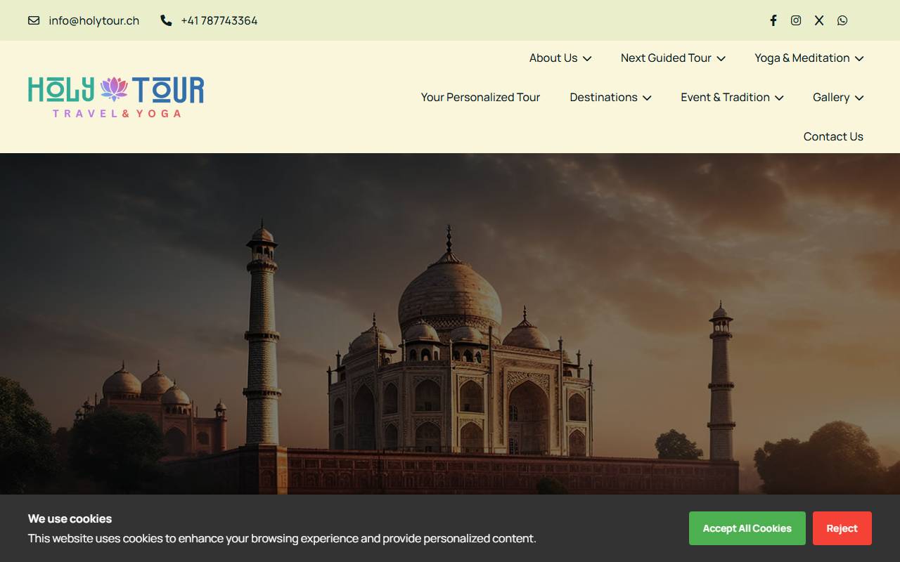 Anteprima del sito: HolyTour Sagl