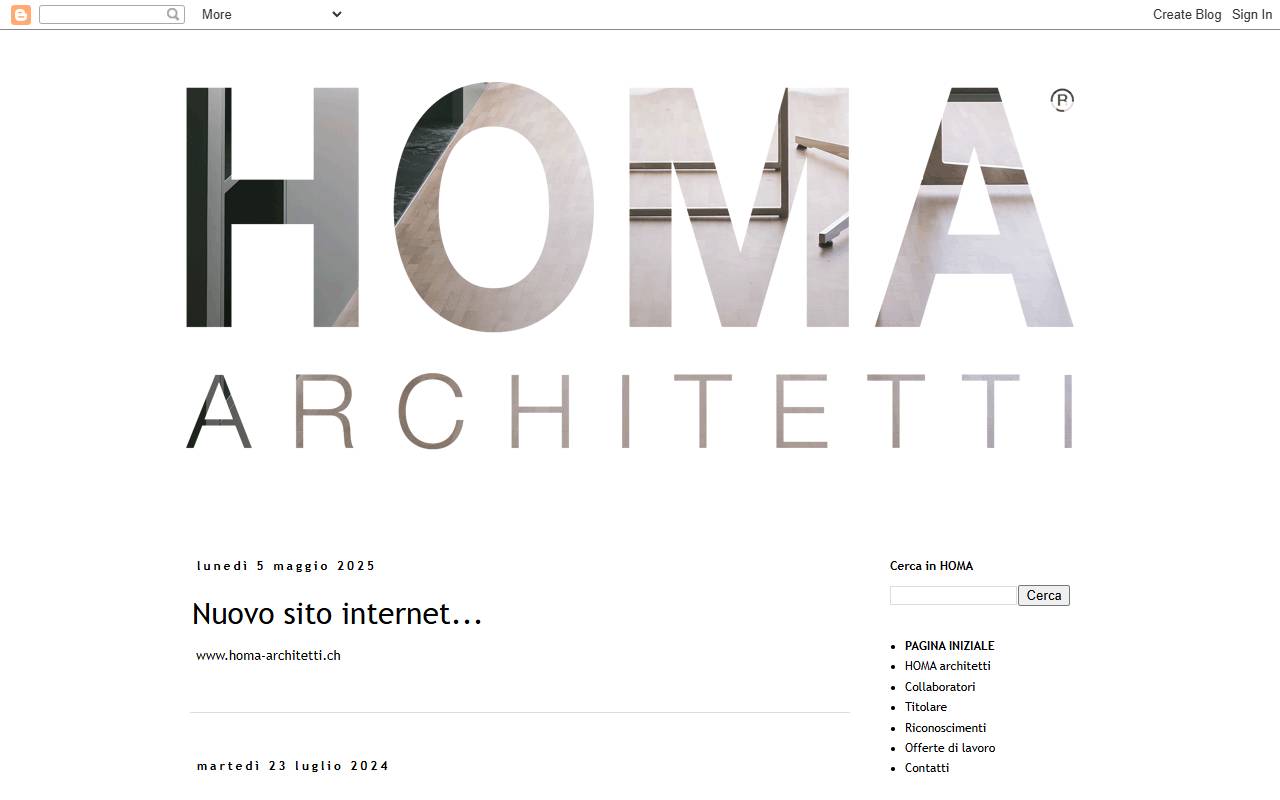 Anteprima del sito: HOMA architetti Sagl