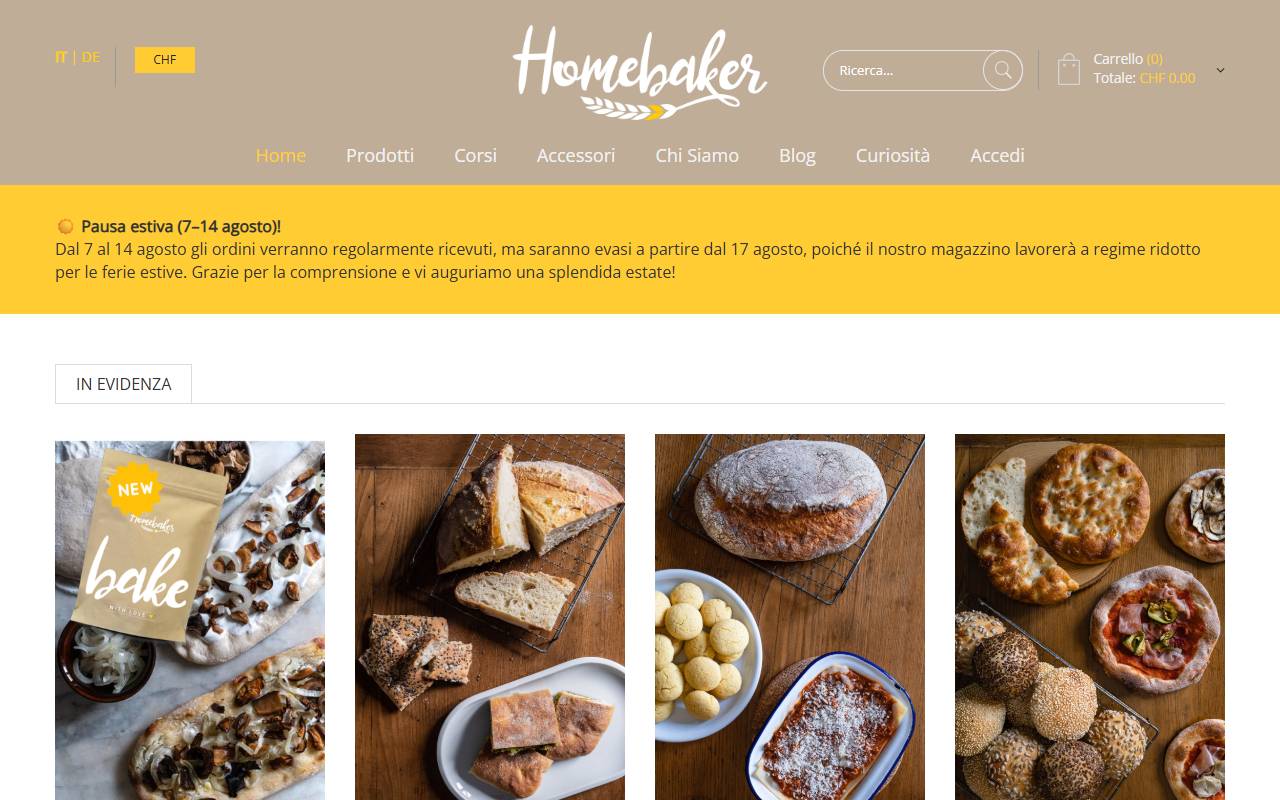 Anteprima del sito: HOMEBAKER SA