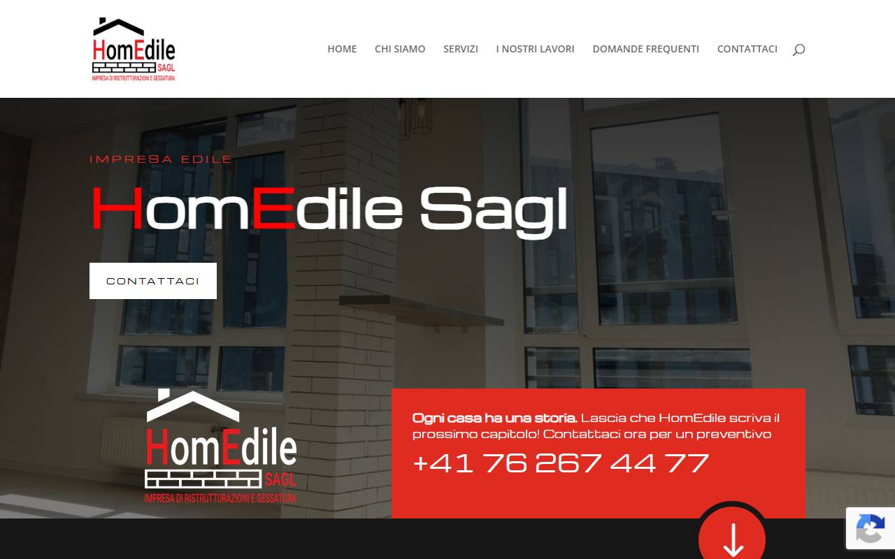 Anteprima del sito: HomEdile Impresa di ristrutturazioni e gessatura Sagl