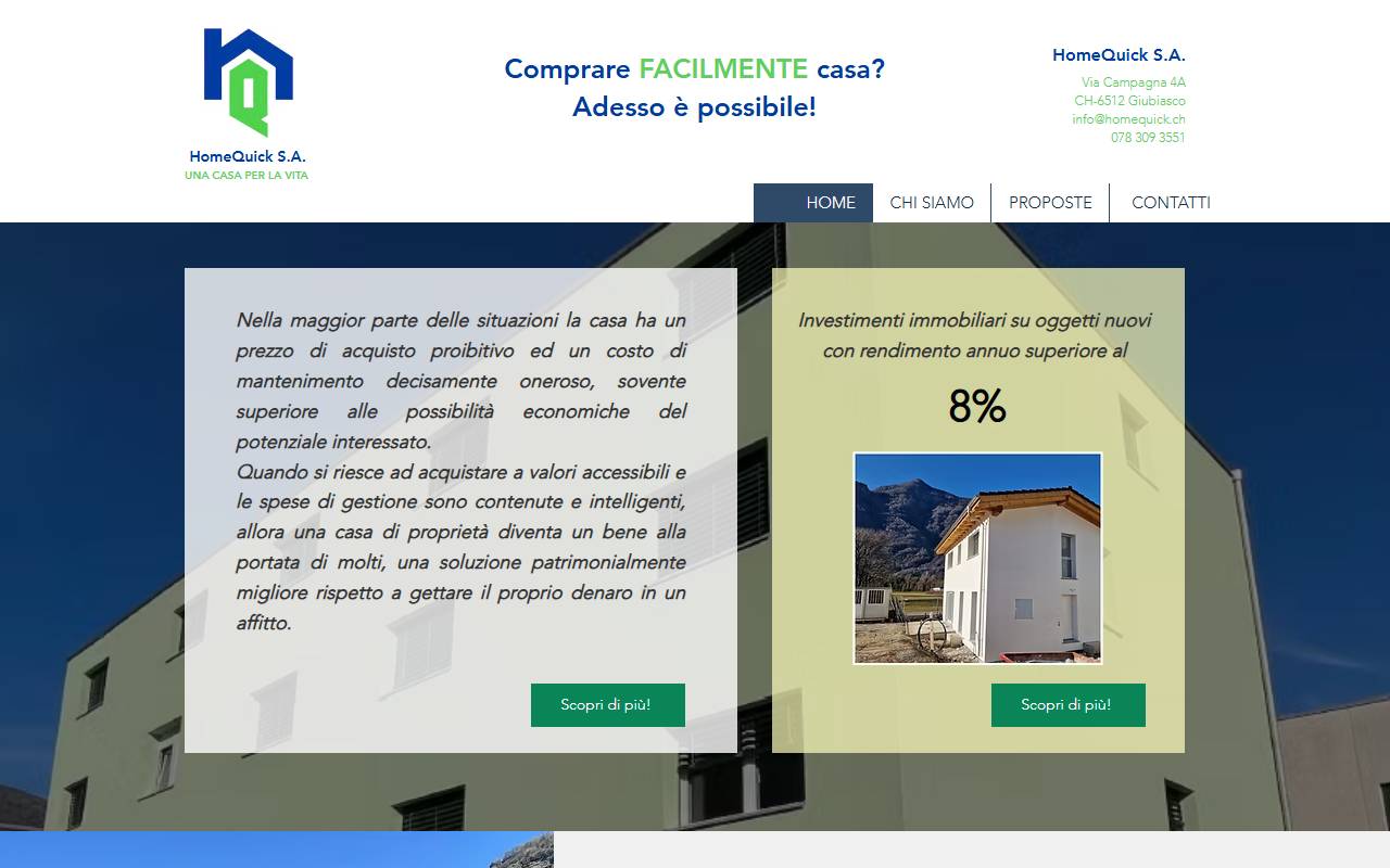 Anteprima del sito: Homequick SA