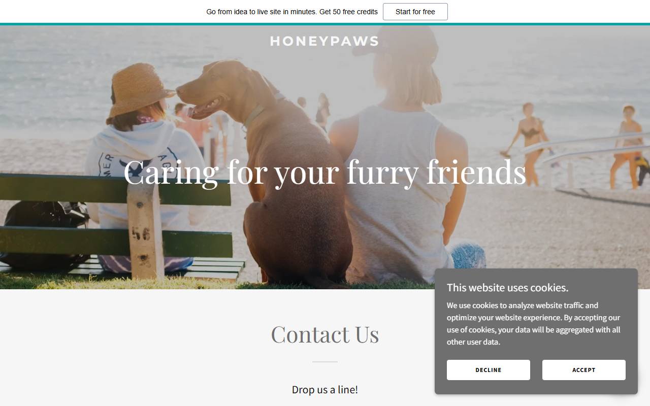 Anteprima del sito: HoneyPaws SNC