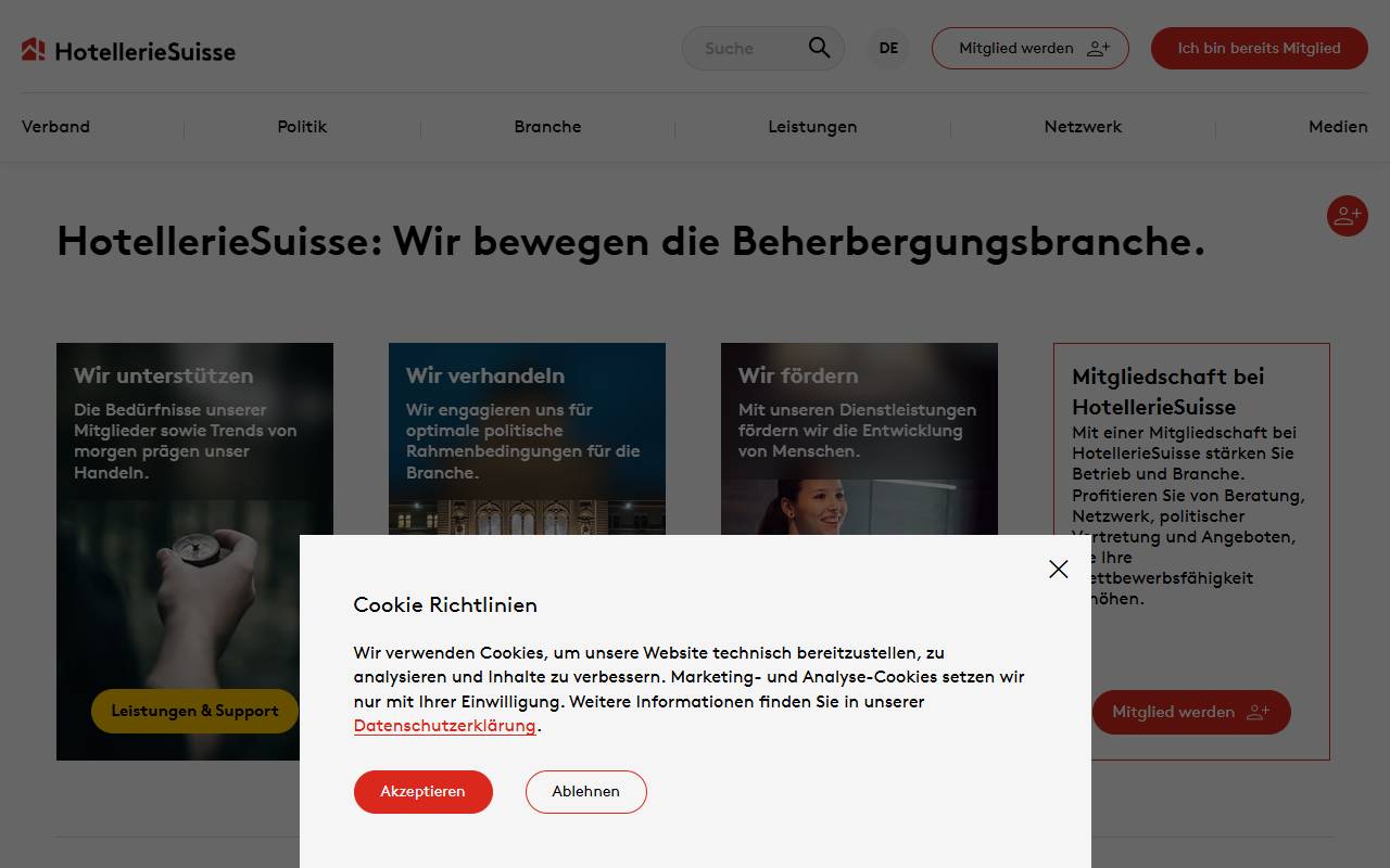 Anteprima del sito: HotellerieSuisse - Ticino
