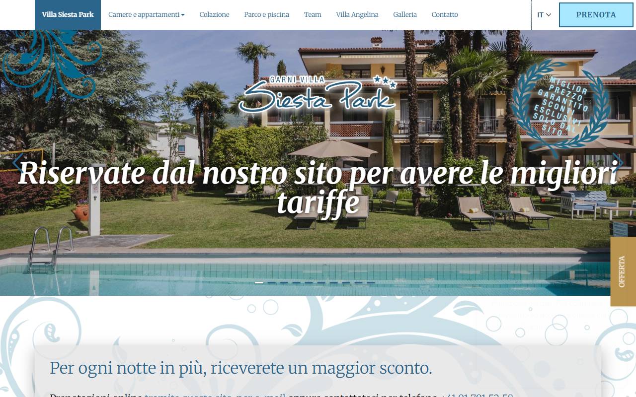 Anteprima del sito: Villa Siesta Park di Margrith Dönni