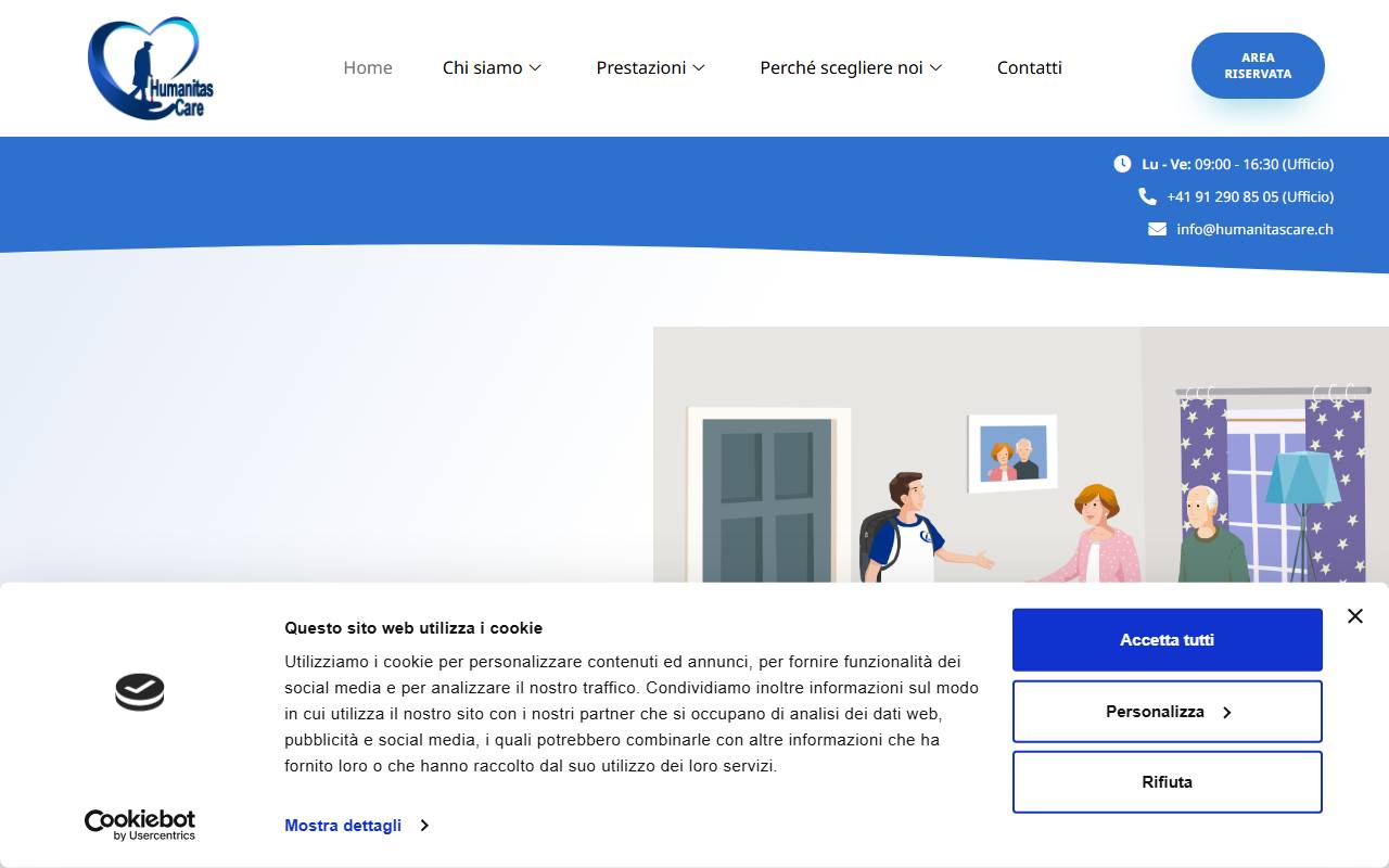 Anteprima del sito: Humanitas Care Sagl