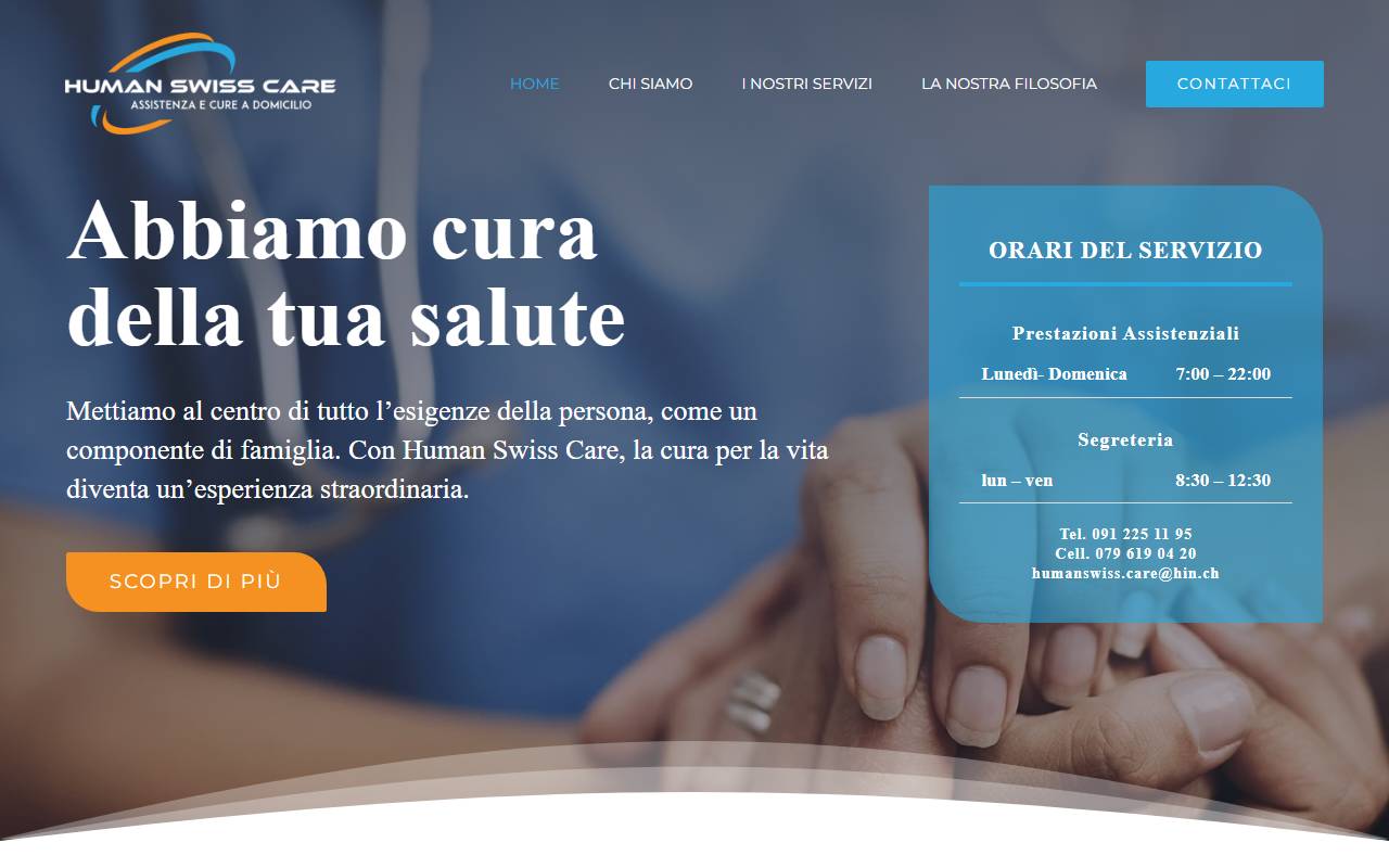 Anteprima del sito: Human Swiss Care Sagl
