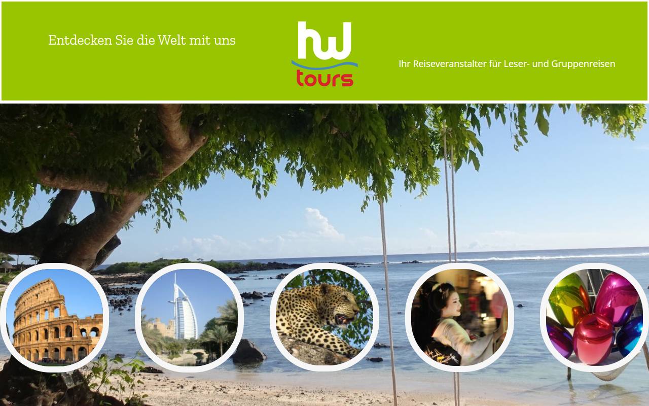 Anteprima del sito: HW Tours Sagl