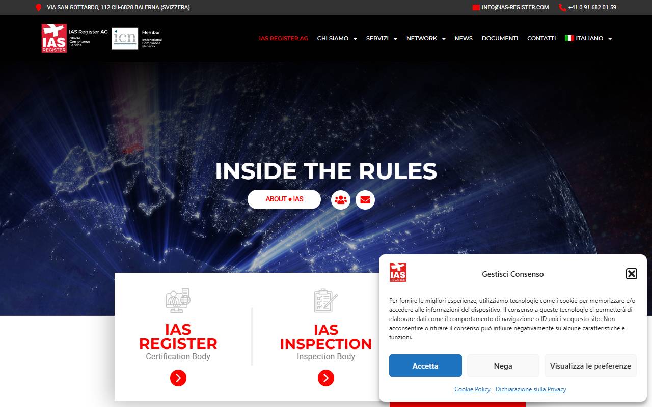 Anteprima del sito: IAS Register AG
