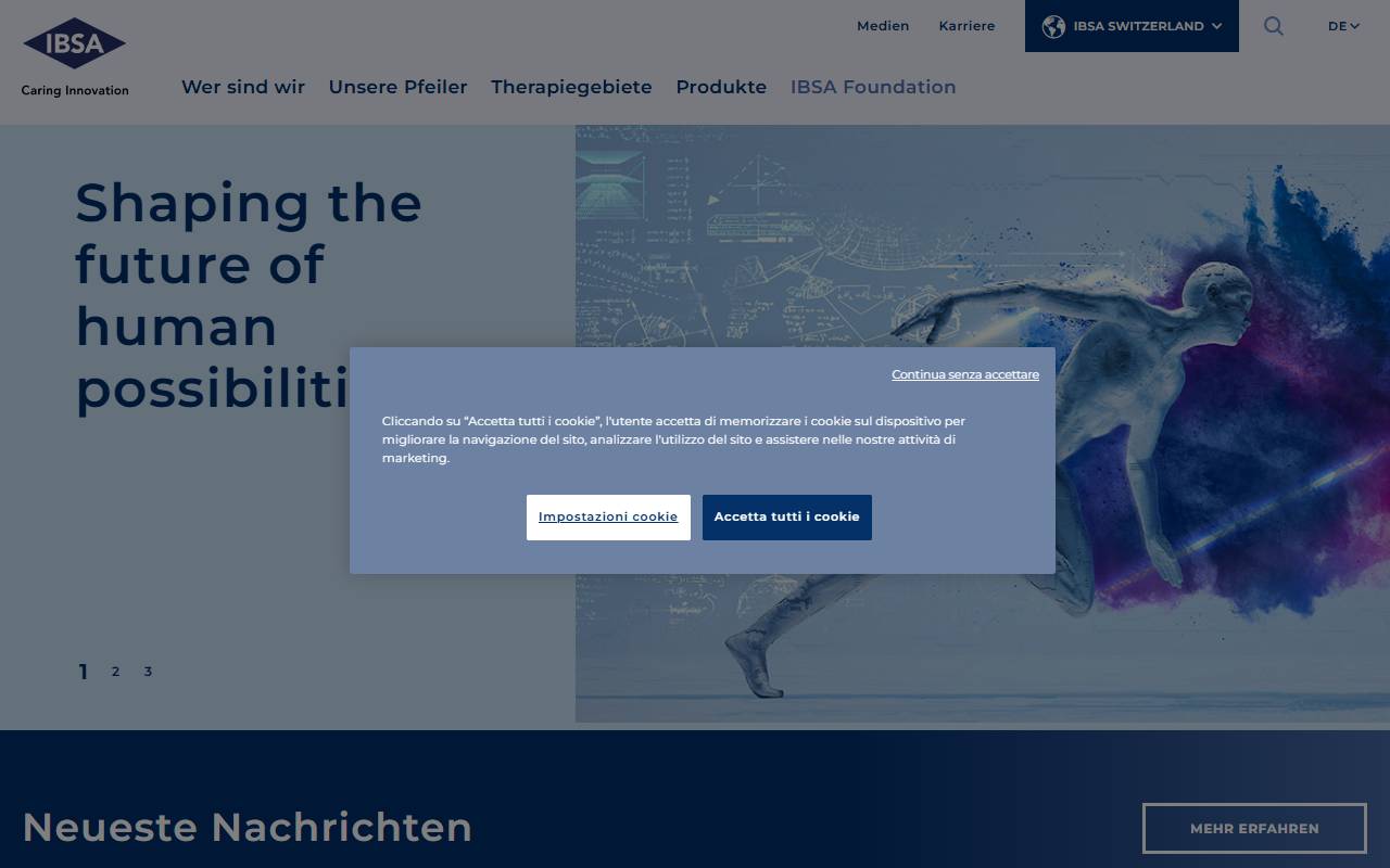 Anteprima del sito: IBSA Institut Biochimique SA