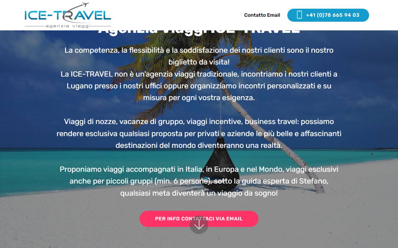 Anteprima del sito: ICE TRAVEL sagl