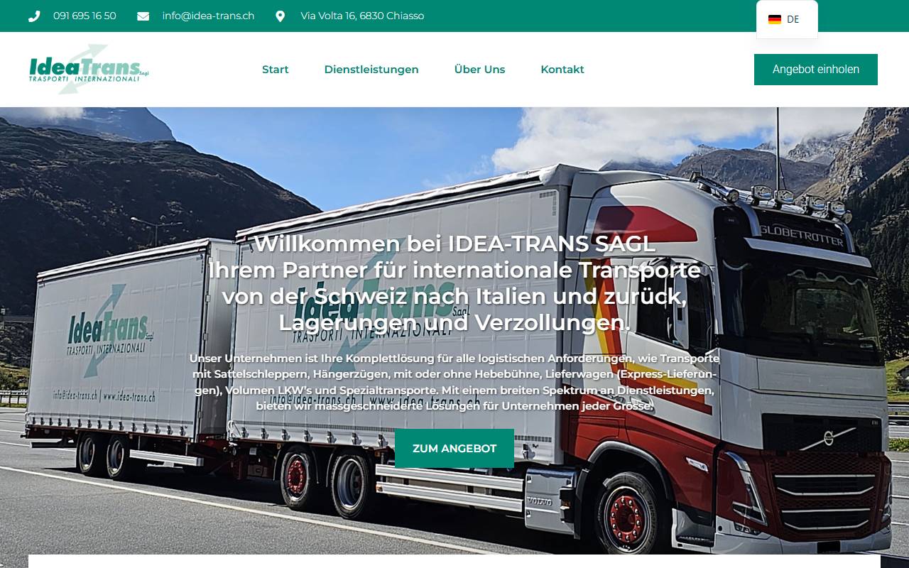 Anteprima del sito: Idea-Trans Sagl