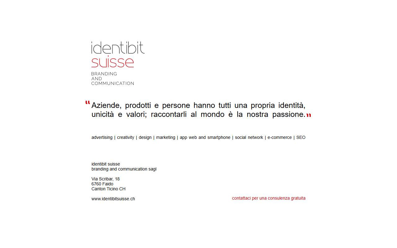 Anteprima del sito: identibit suisse branding & communication Sagl