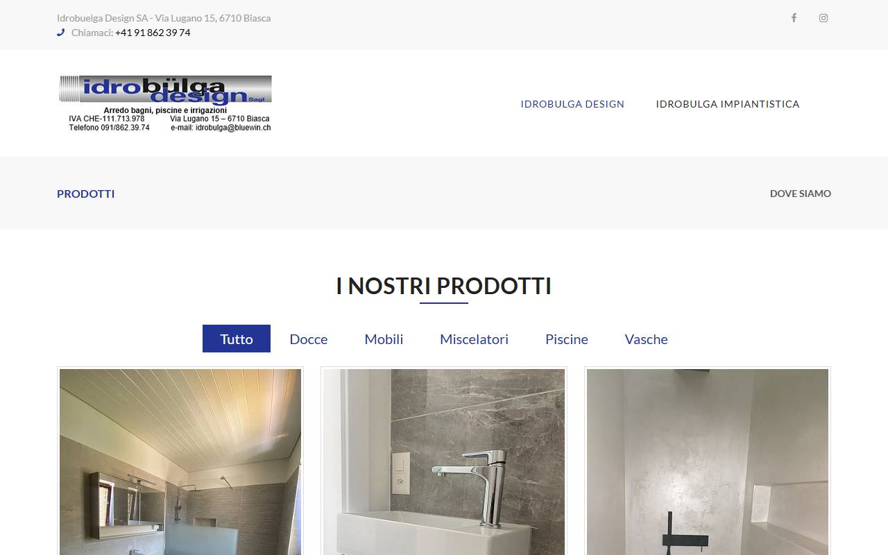 Anteprima del sito: Idrobülga Sagl