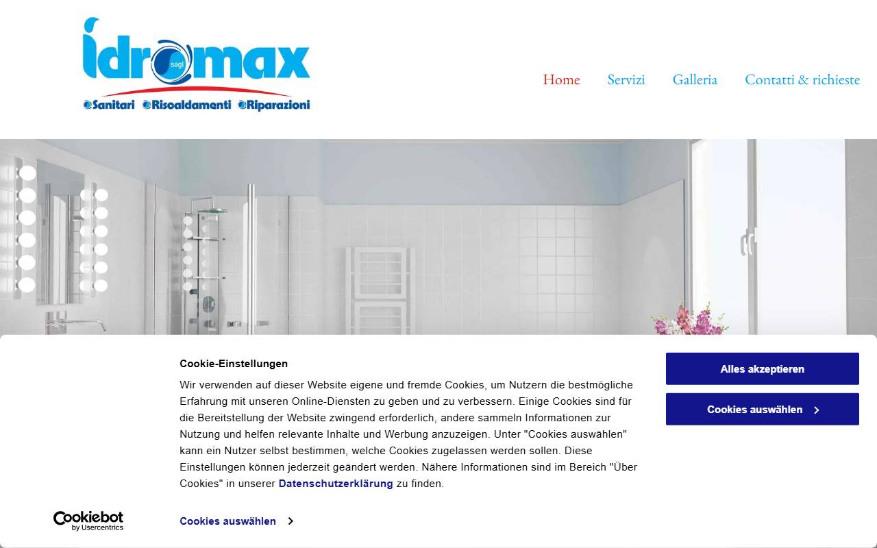 Anteprima del sito: Idromax Sanitari-Riscaldamenti Sagl