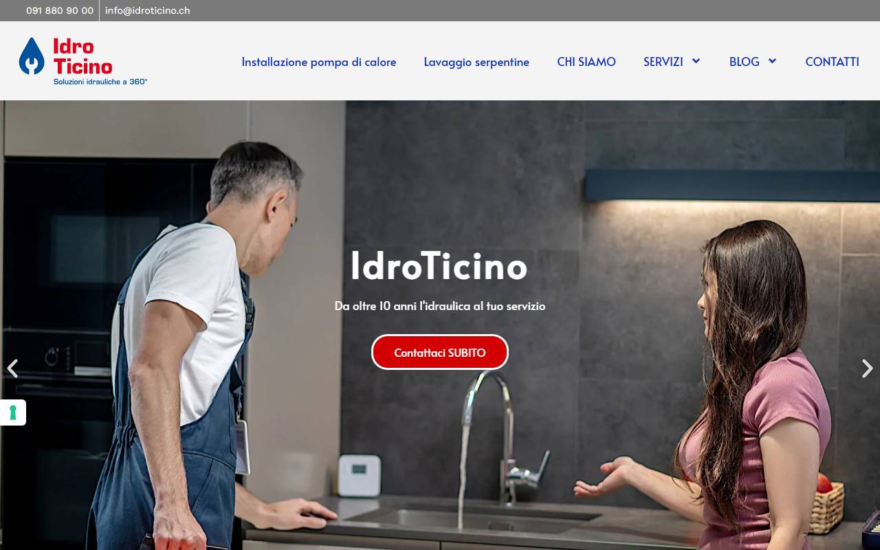 Anteprima del sito: IdroTicino Sagl