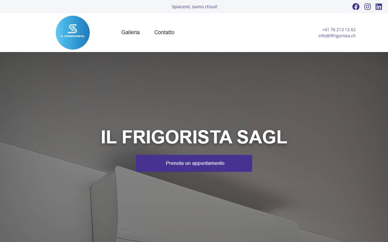 Anteprima del sito: Il Frigorista Sagl