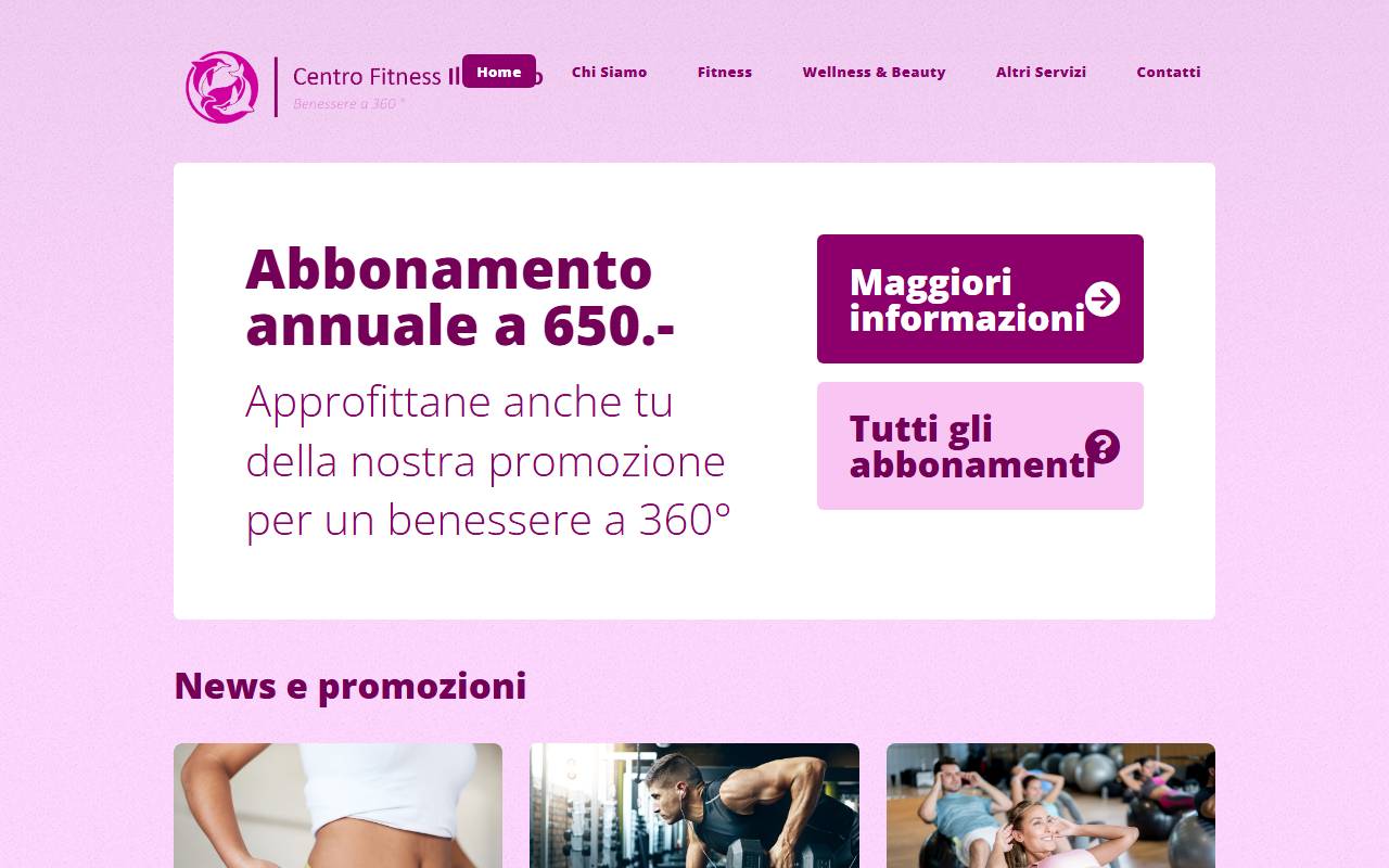 Anteprima del sito: Centro Fitness Il Delfino Sagl