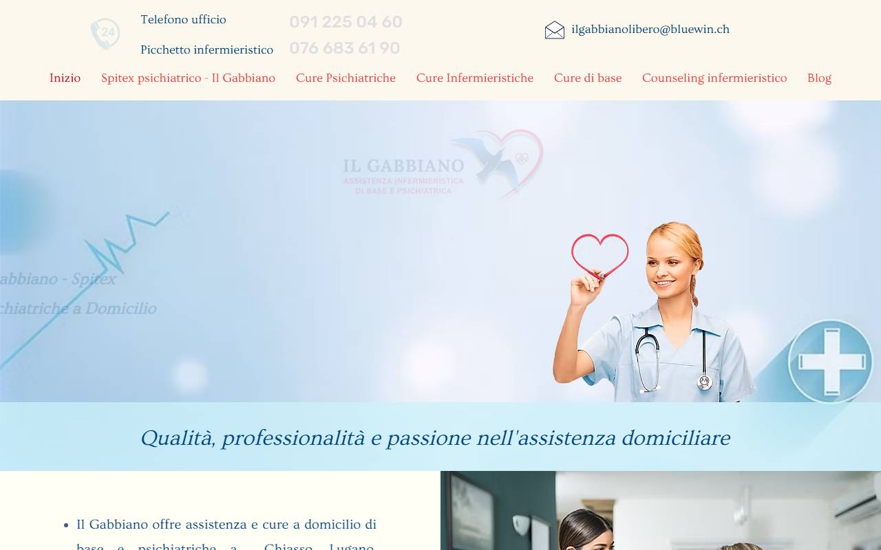 Anteprima del sito: Il Gabbiano - Assistenza Infermieristica di Base e Psichiatrica Sagl