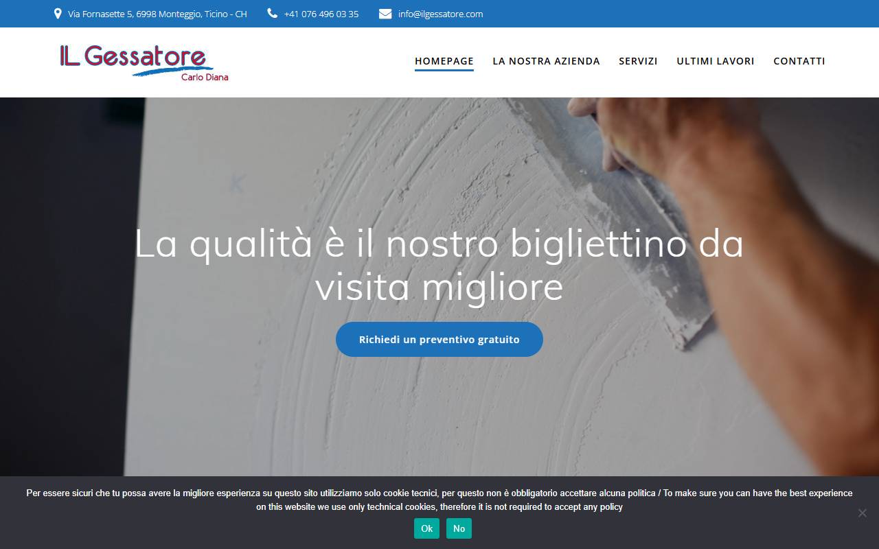 Anteprima del sito: IL GESSATORE Carlo Diana