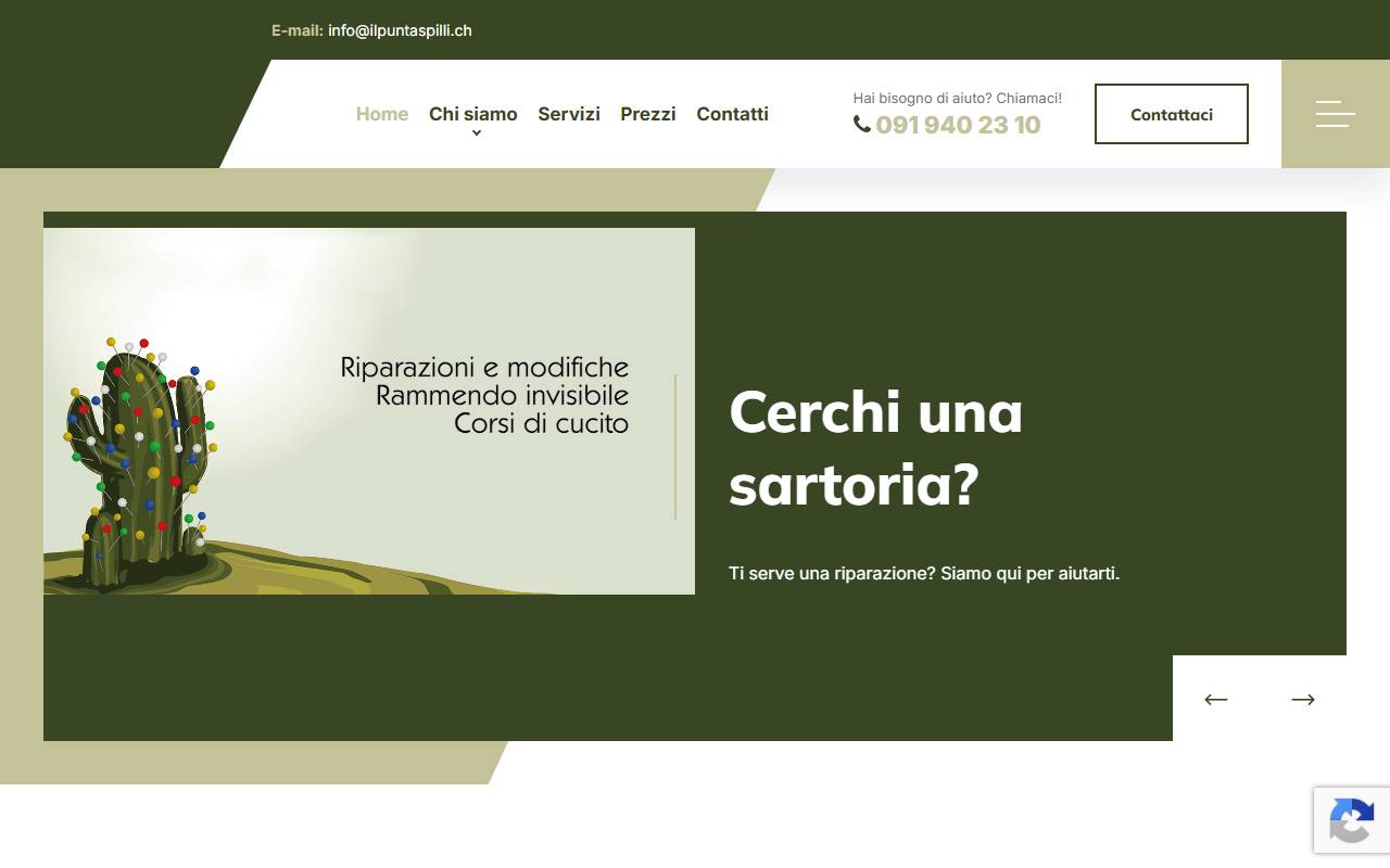 Anteprima del sito: Sartoria il Puntaspilli di Federica Casalini
