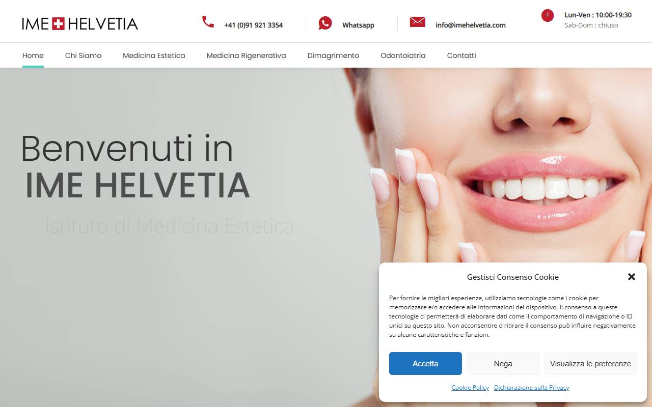 Anteprima del sito: IME HELVETIA (Istituto di Medicina Estetica) SA