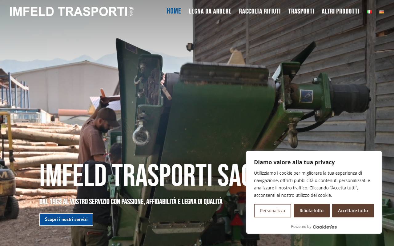 Anteprima del sito: Imfeld Trasporti Sagl