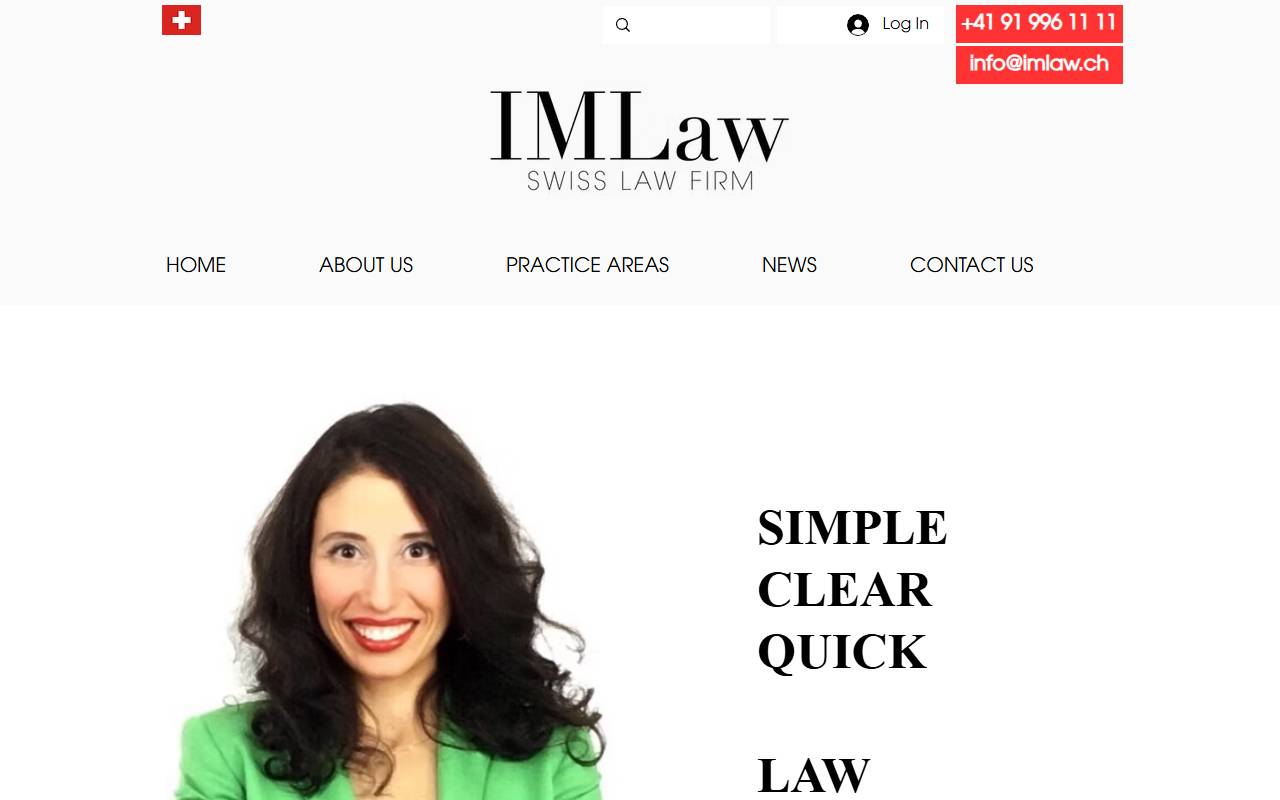 Anteprima del sito: IMLaw Sagl