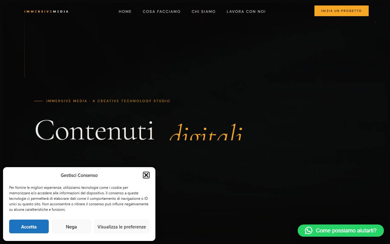 Anteprima del sito: Immersive Media studio di Andrea Bisconti