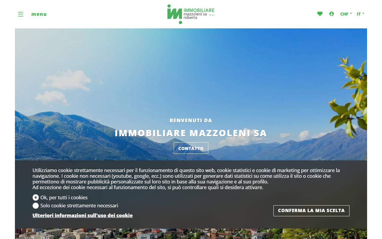 Anteprima del sito: Immobiliare Mazzoleni Roberto SA
