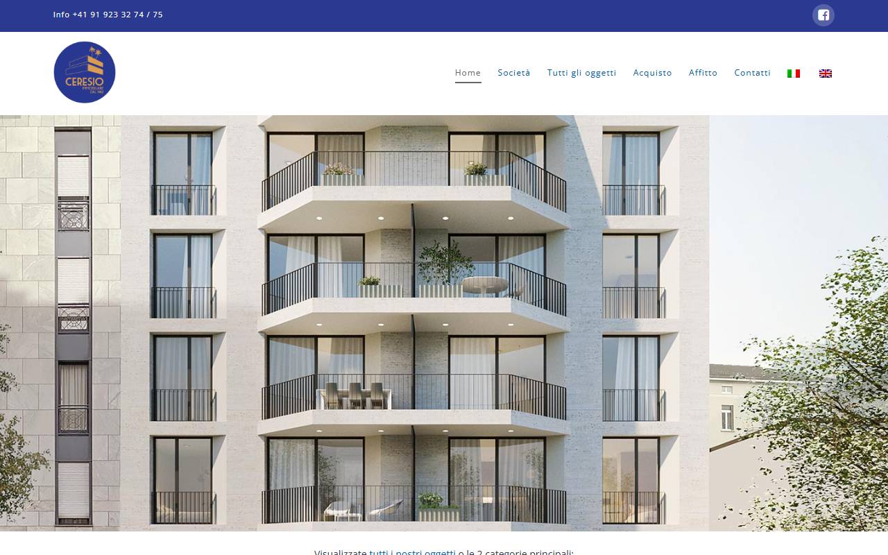 Anteprima del sito: Agenzia Immobiliare Ceresio SA