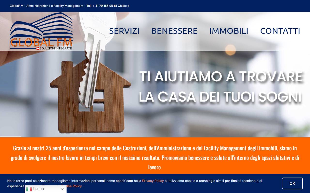 Anteprima del sito: GlobalFM Sagl Soluzioni Integrate