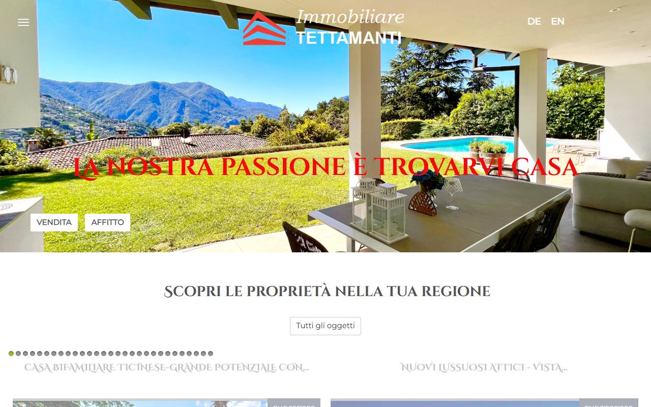 Anteprima del sito: Immobiliare Tettamanti di Franco Tettamanti