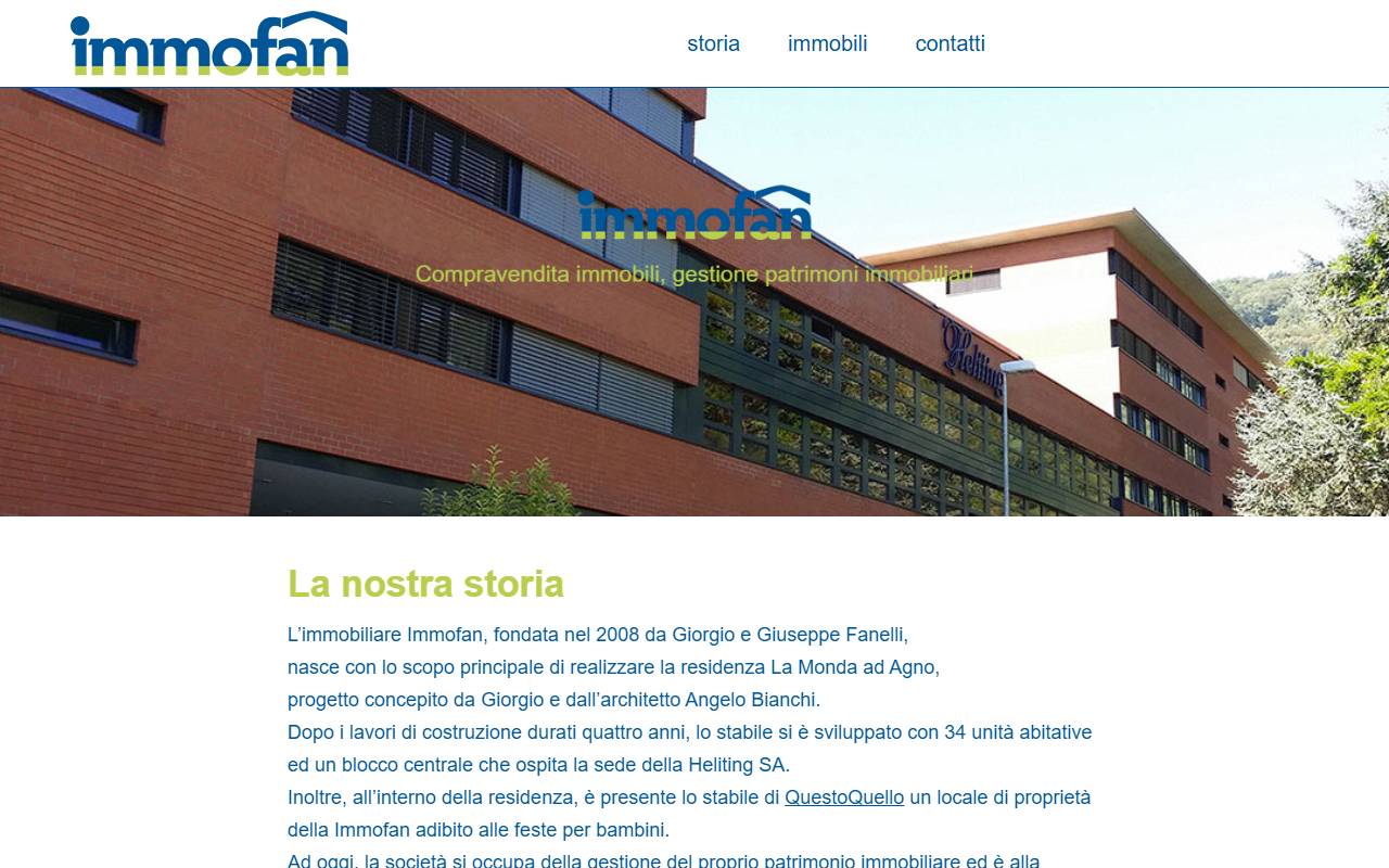 Anteprima del sito: IMMOFAN SA