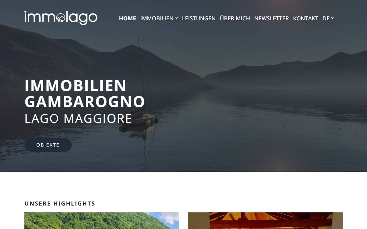 Anteprima del sito: Immolago Sagl