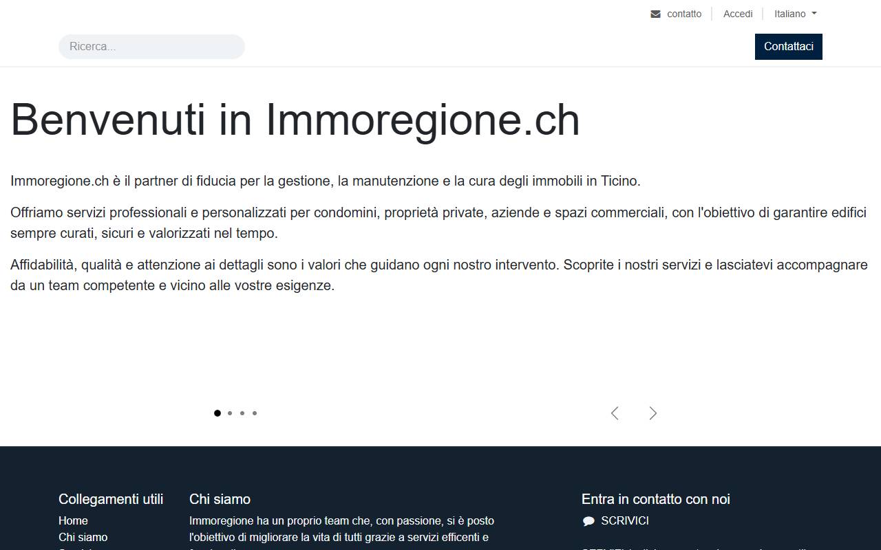 Anteprima del sito: Immoregione SA