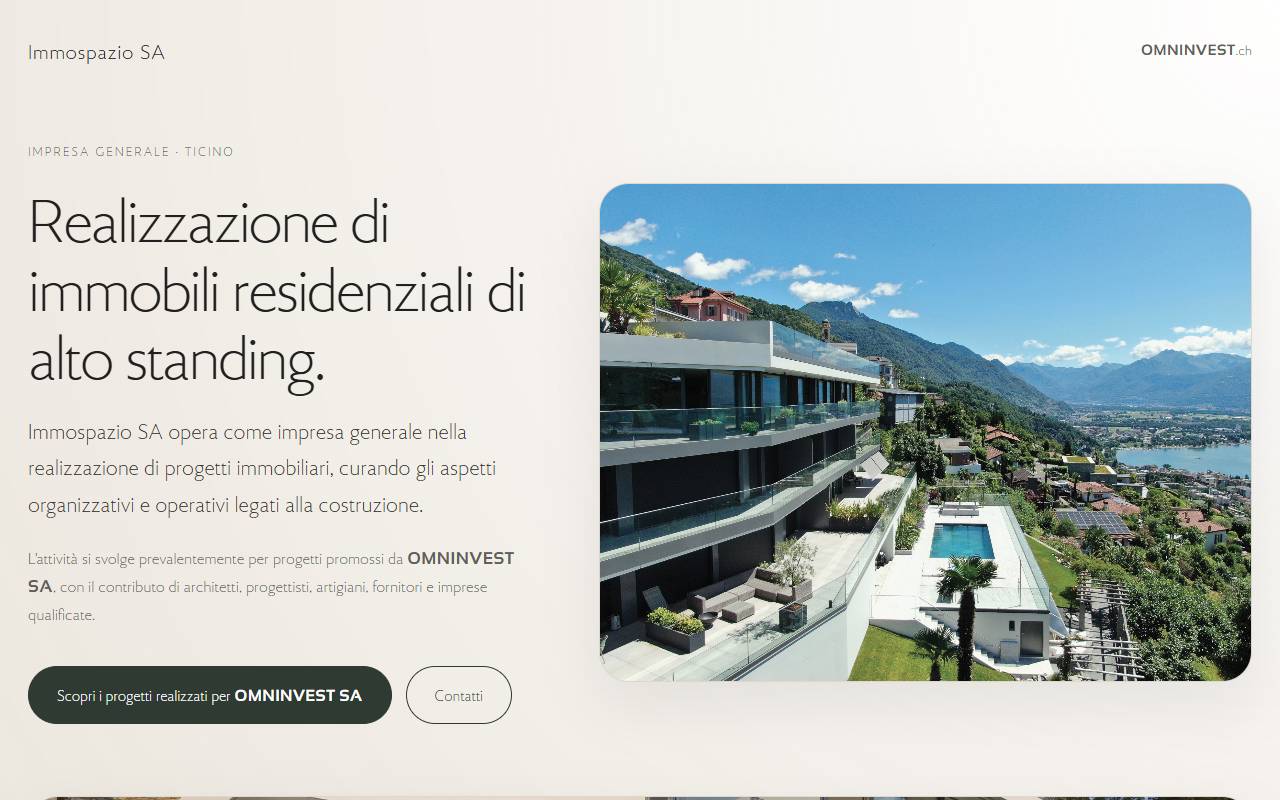 Anteprima del sito: Immospazio SA