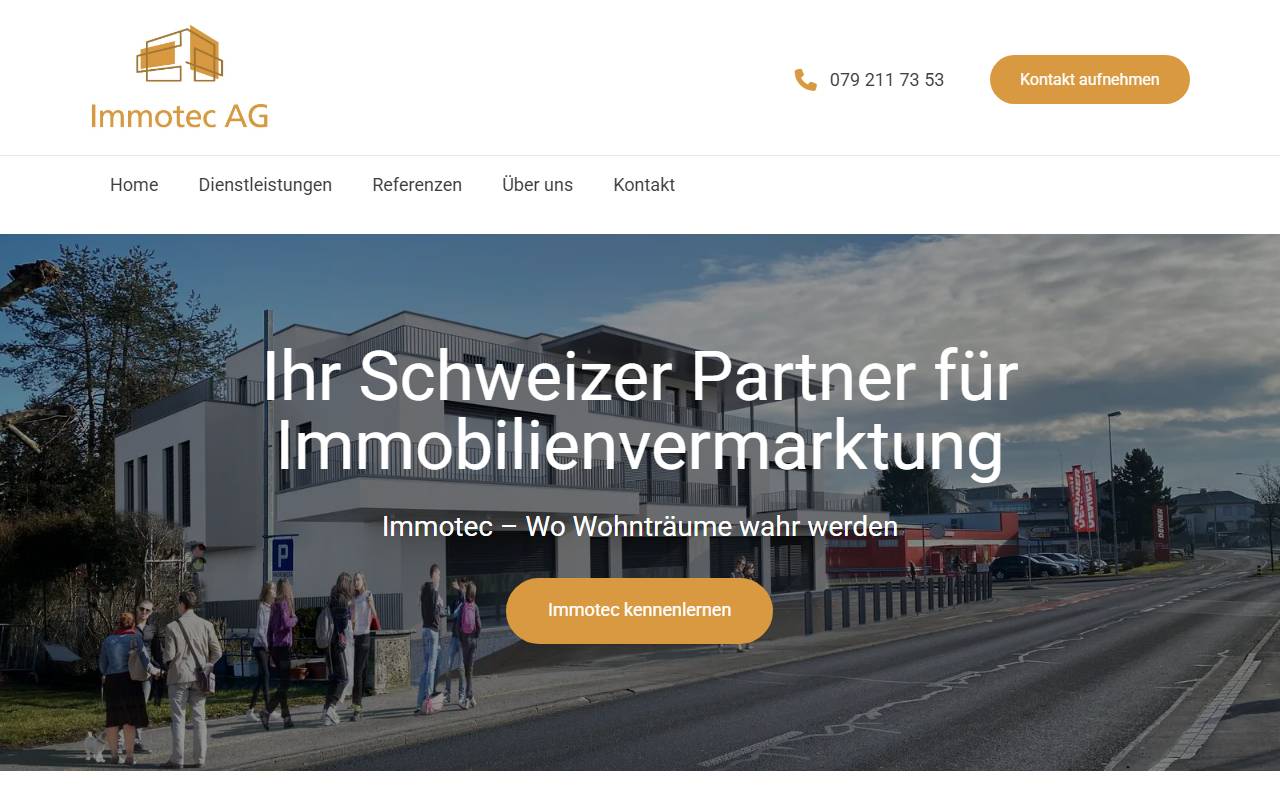 Anteprima del sito: Immotec AG
