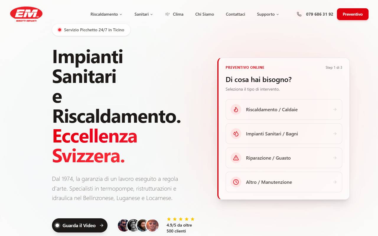 Anteprima del sito: E. Minotti Sagl