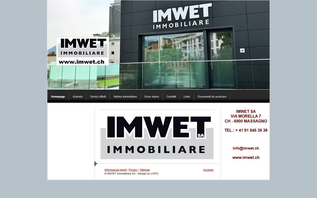 Anteprima del sito: IMWET SA
