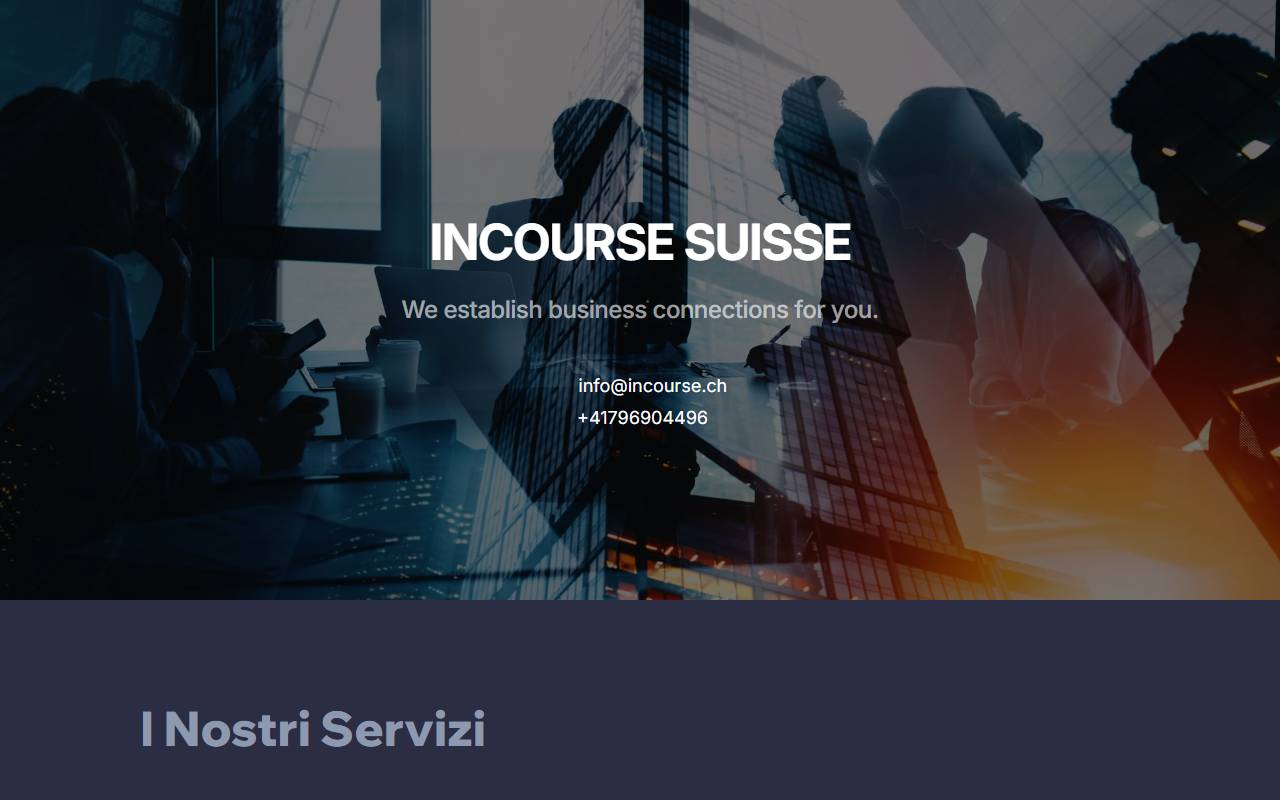 Anteprima del sito: INCOURSE SUISSE Sagl