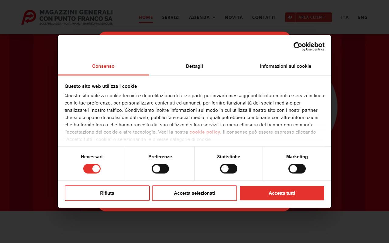 Anteprima del sito: Magazzini Generali con Punto Franco SA