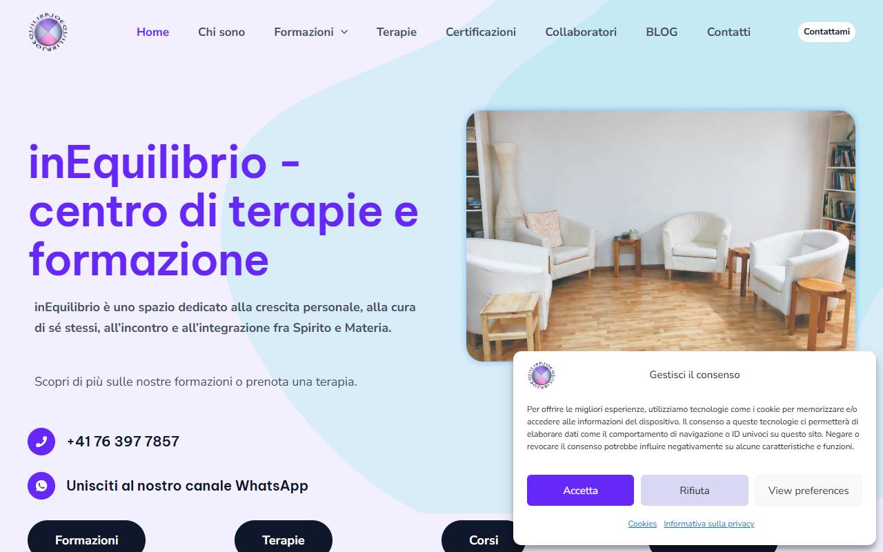 Anteprima del sito: InEquilibrio - Centro di Terapie e Formazione di L. Fasano