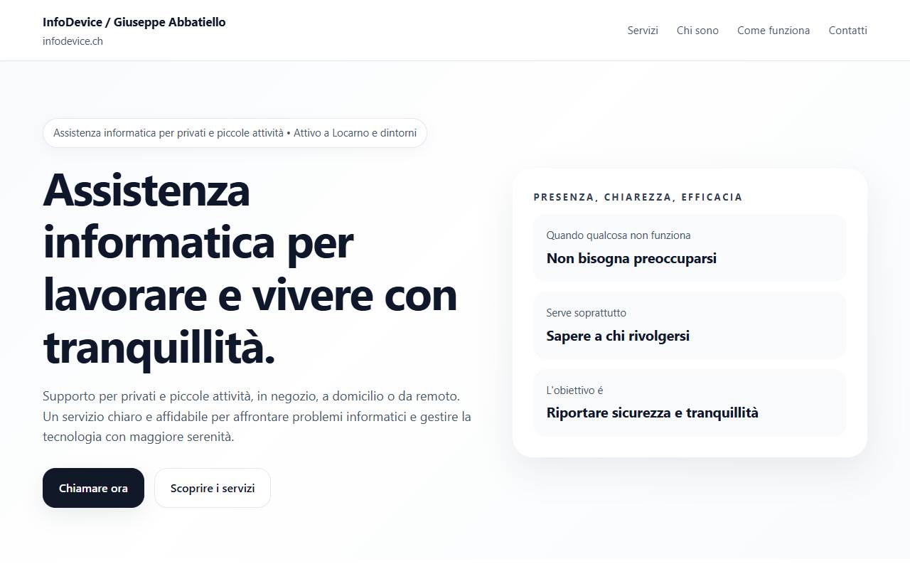 Anteprima del sito: Infodevice Sagl