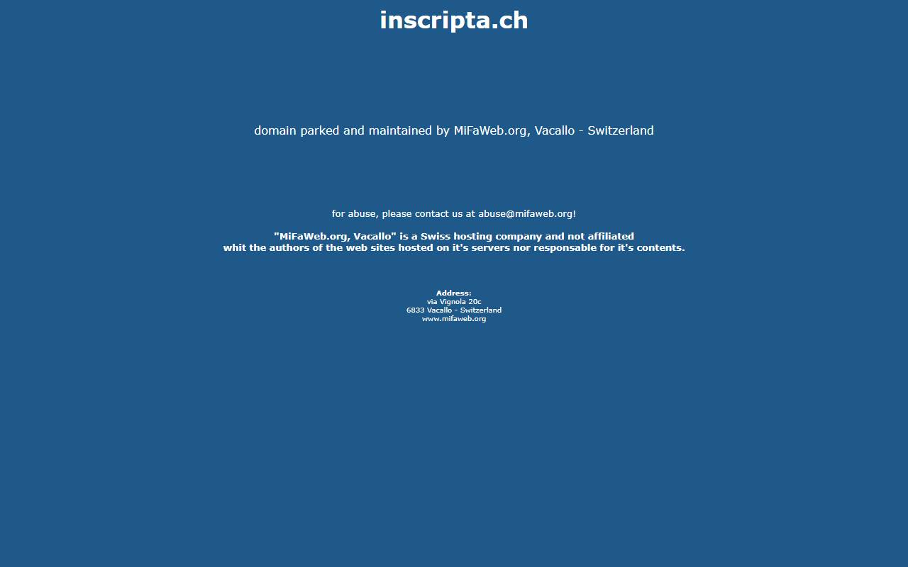 Anteprima del sito: INSCRIPTA SAGL