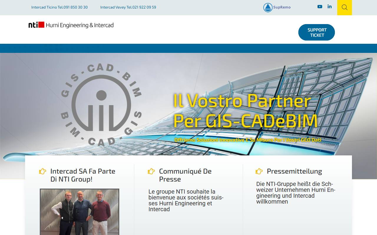 Anteprima del sito: Intercad SA