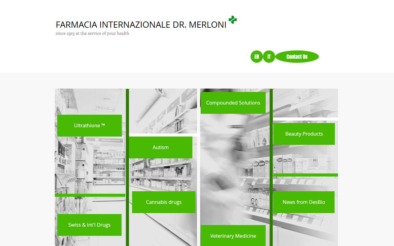 Anteprima del sito: Farmacia Internazionale dr. Merloni SA