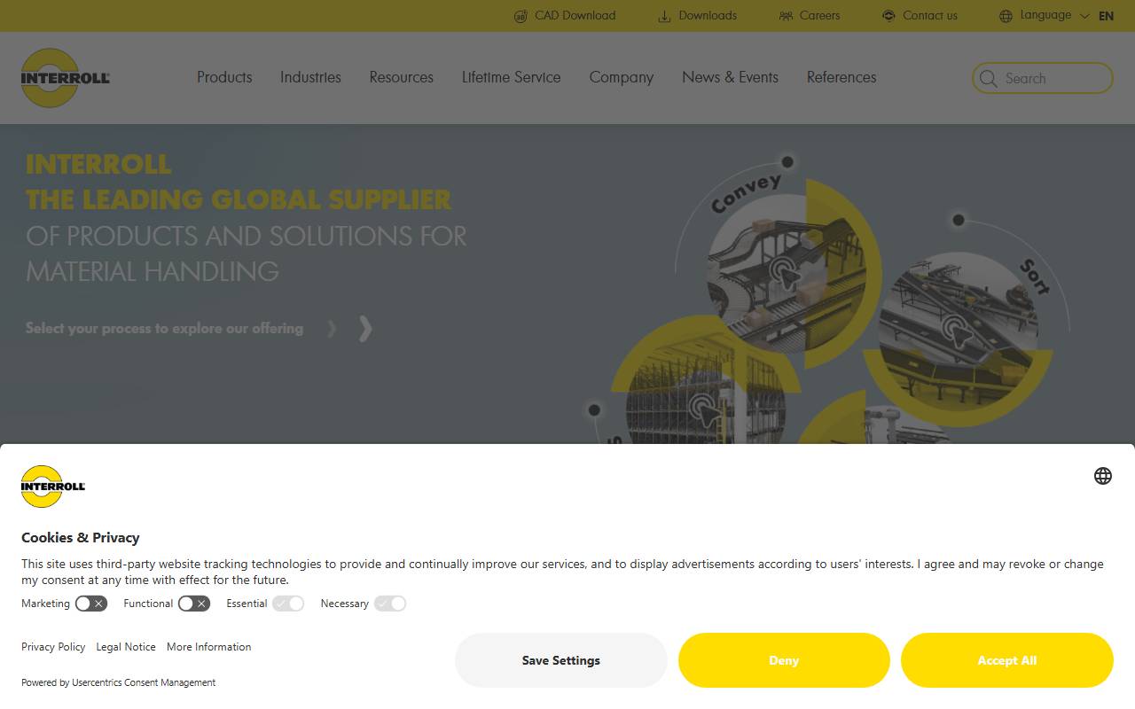 Anteprima del sito: Interroll SA