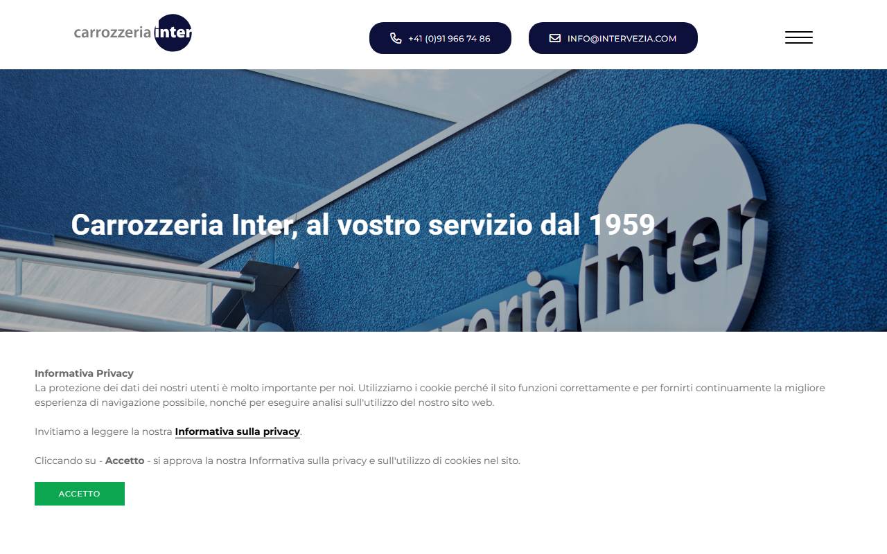 Anteprima del sito: Carrozzeria Inter Vezia SA