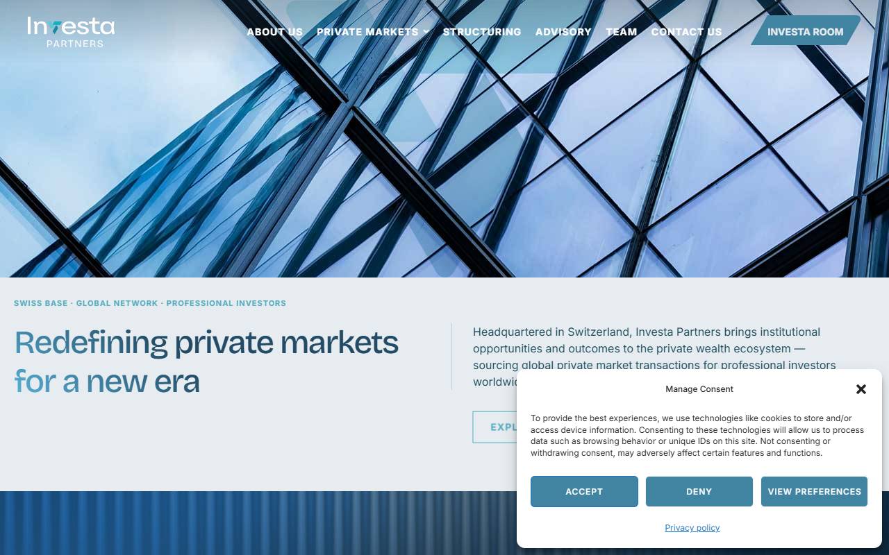 Anteprima del sito: Investa Solutions SA, succursale di Lugano