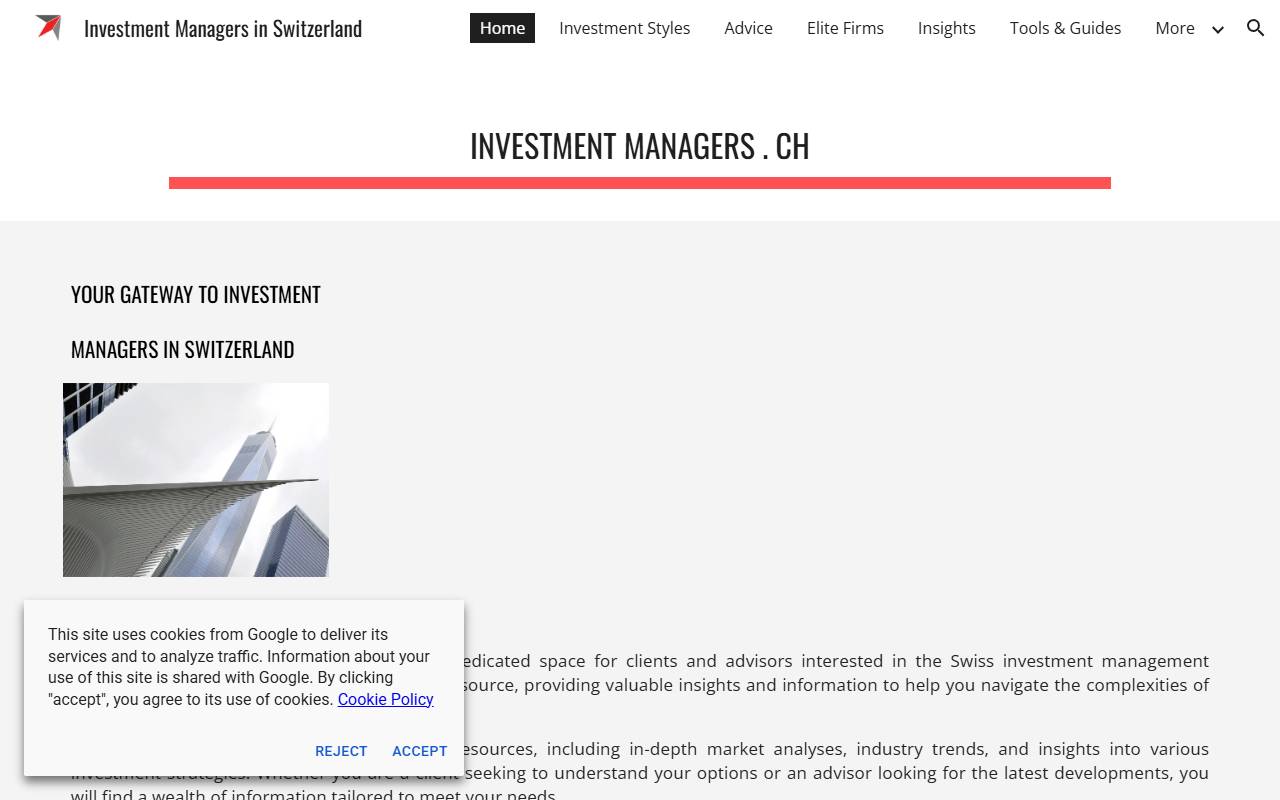 Anteprima del sito: G Investment Managers SA